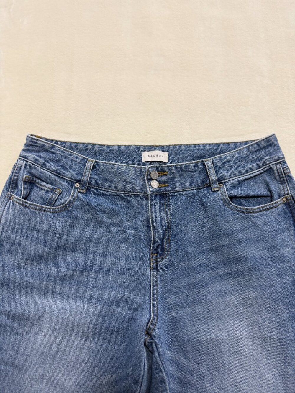 PacSun Baggy Jeans Womens 31 Blue Wide Leg 100% Cotton High Rise Y2K Denim - Picture 6 of 15